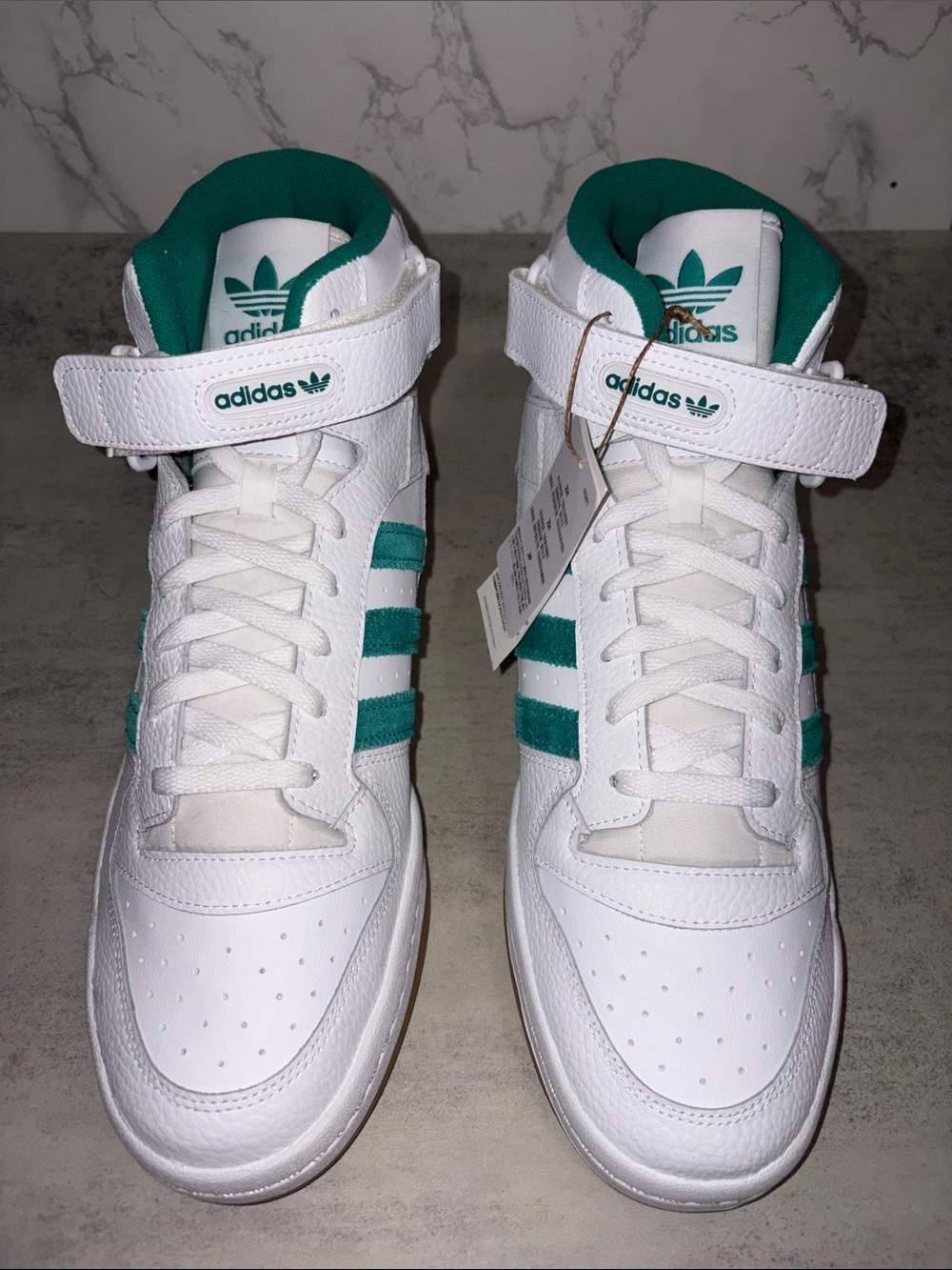 NWT MEN’S Adidas Forum Mid White Teal - Picture 5 of 8